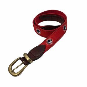 Nantucket Boat Basin Red Womens Belt Brown Leather Preppy 36-39"